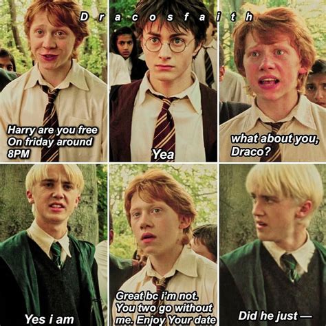 " Ron corrects. . Ginny finds out about drarry fanfiction